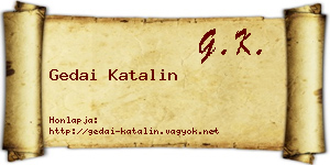 Gedai Katalin névjegykártya